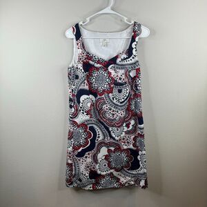 Loft Ann Taylor Womens Dress Size 4 Shift Lined Sleeveless Patriotic Work‎ Wear